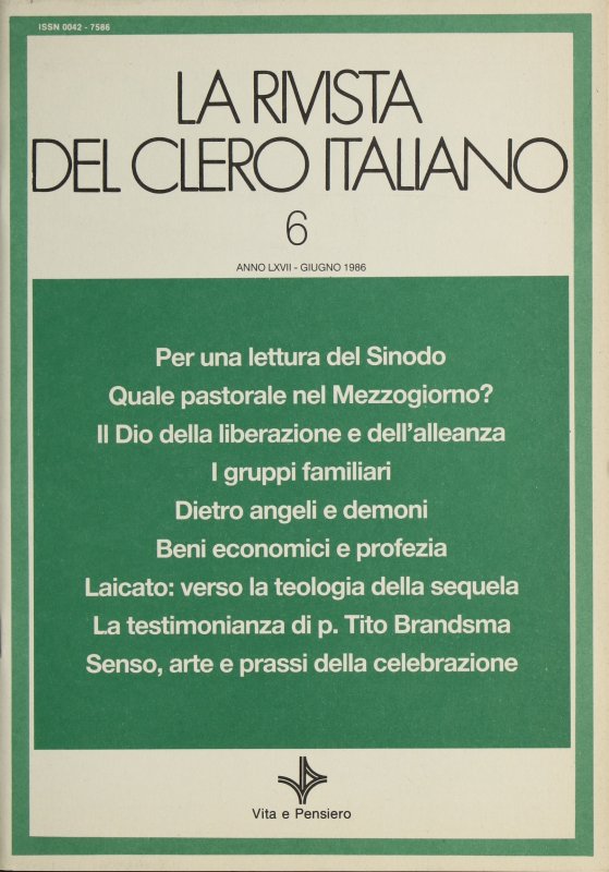 LA RIVISTA DEL CLERO ITALIANO - 1986 - 6