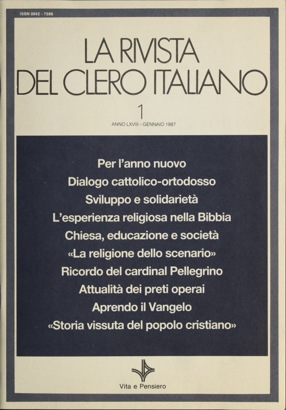 LA RIVISTA DEL CLERO ITALIANO - 1987 - 1