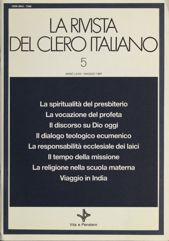 LA RIVISTA DEL CLERO ITALIANO - 1987 - 5