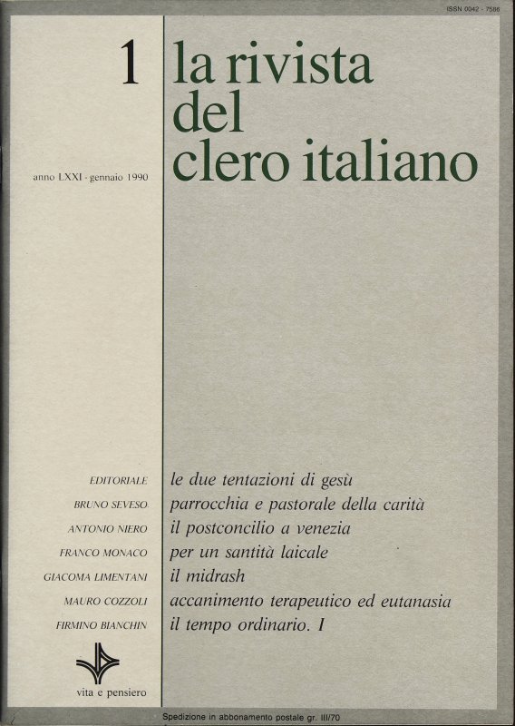 LA RIVISTA DEL CLERO ITALIANO - 1990 - 1