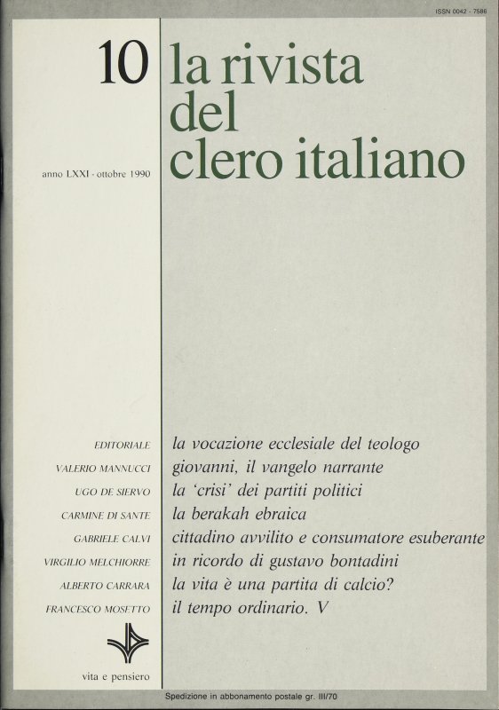 LA RIVISTA DEL CLERO ITALIANO - 1990 - 10