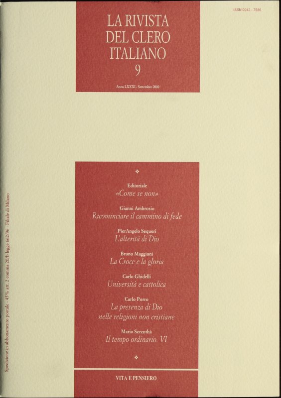 LA RIVISTA DEL CLERO ITALIANO - 2000 - 9