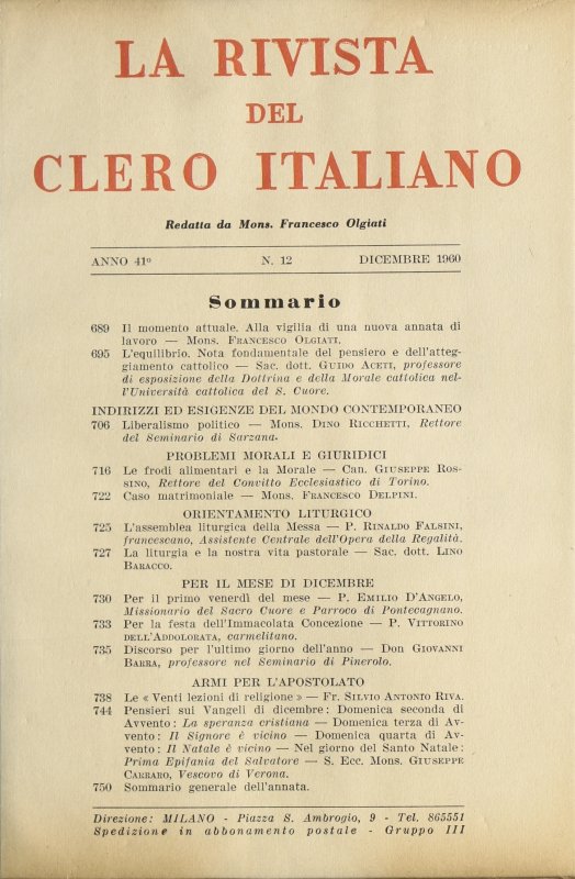 Le « Venti lezioni di religione »