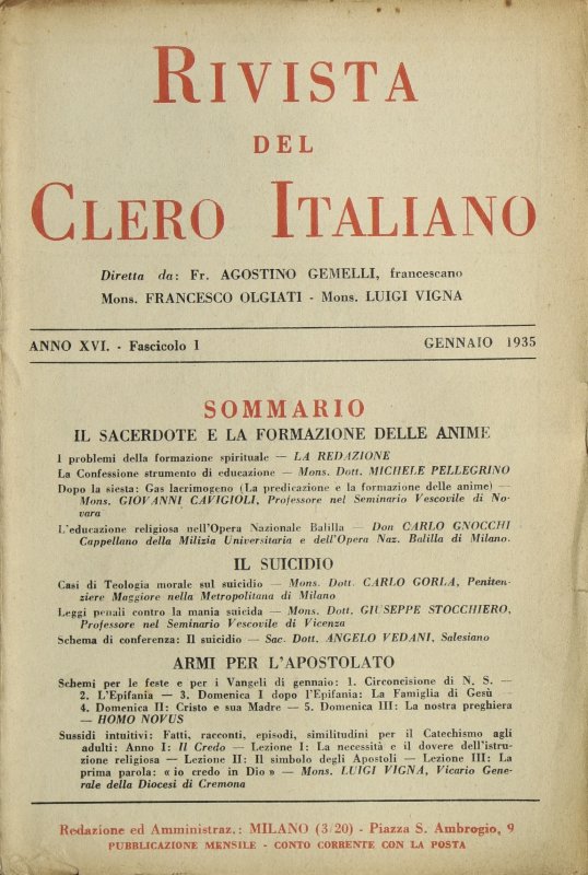 Sussidi intuitivi: Fatti, racconti, episodi, similitudini per il Catechismo agli adulti: Anno I : Il Credo - Lezione I : La necessità e il dovere dell’istnizione religiosa - Lezione II: Il simbolo degli Apostoli - Lezione III : La prima parola: « io credo in Dio»