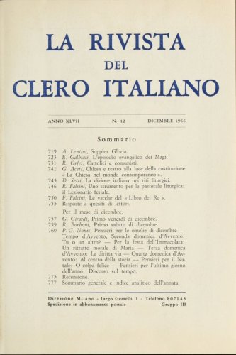 La dizione italiana nei riti liturgici